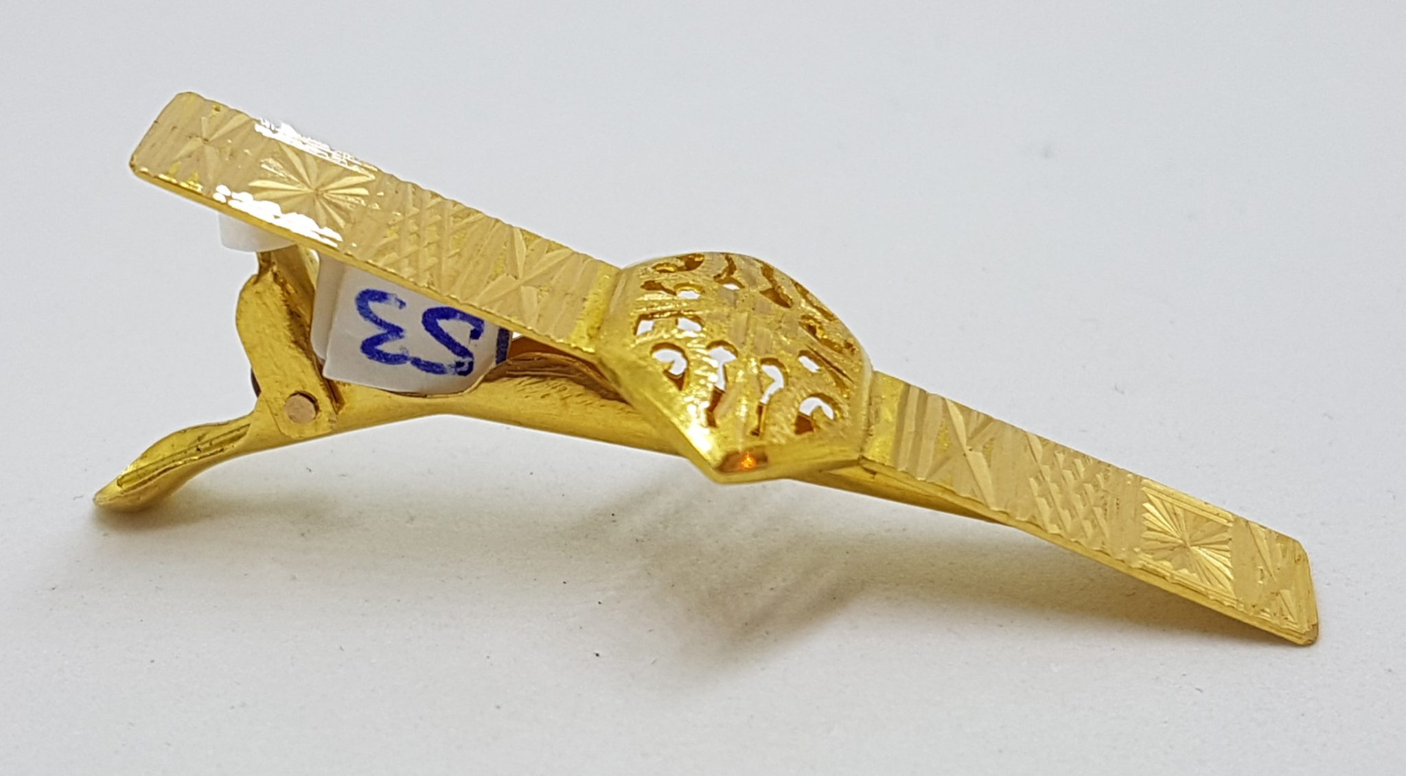 20200820_185459 22ct Yellow Gold Ornate Filigree Tie Clip / Tie Bar