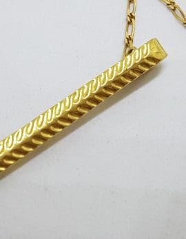 18ct Yellow Gold Ornate Arrow Motif Tie Clip / Tie Bar