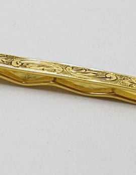 9ct Yellow Gold Ornate Design Tie Clip / Tie Bar