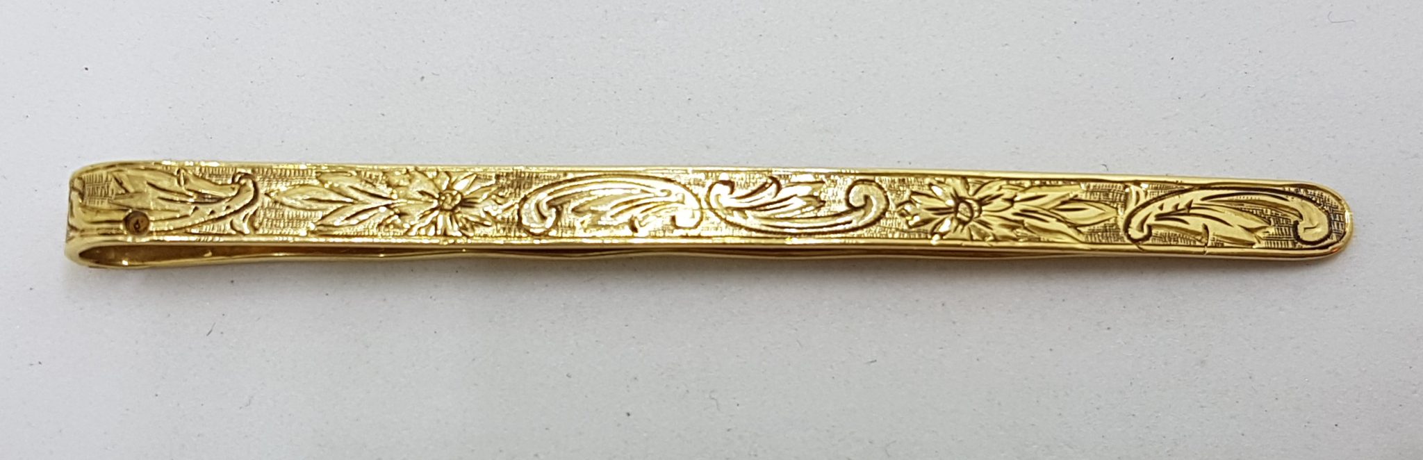 9ct Yellow Gold Ornate Design Tie Clip / Tie Bar