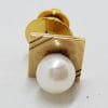 9ct Yellow Gold Pearl Stick Pin / Brooch / Tie Pin