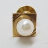 9ct Yellow Gold Pearl Stick Pin / Brooch / Tie Pin