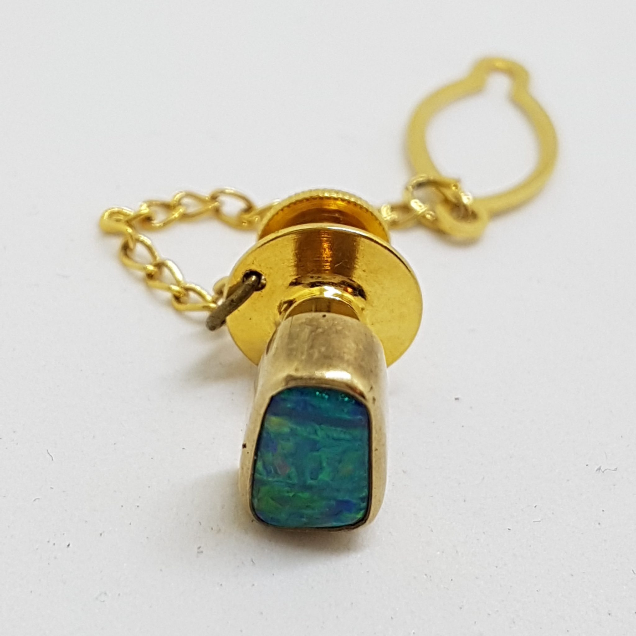 9ct Yellow Gold Opal Stick Pin / Brooch / Tie Pin