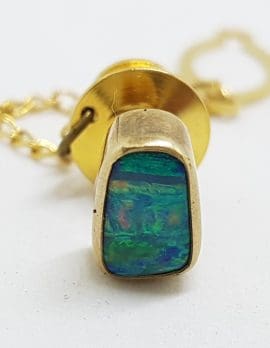 9ct Yellow Gold Opal Stick Pin / Brooch / Tie Pin