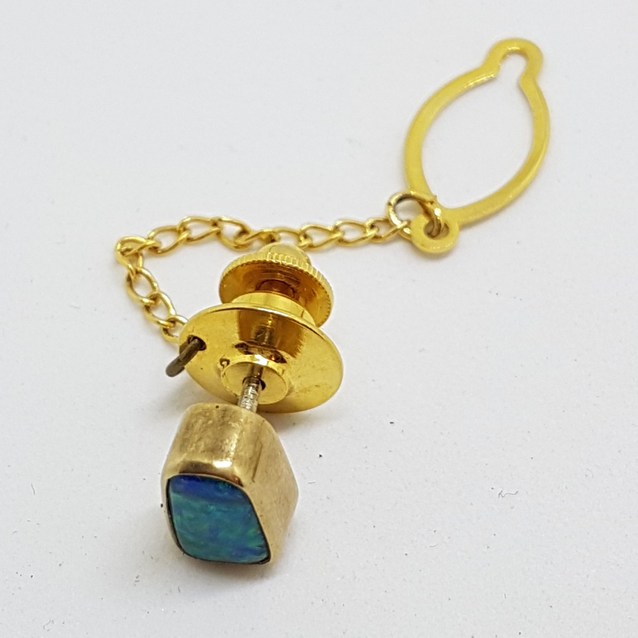 9ct Yellow Gold Opal Stick Pin / Brooch / Tie Pin