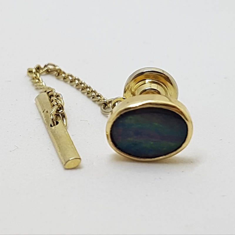 9ct Yellow Gold Oval Opal Stick Pin / Brooch / Tie Pin