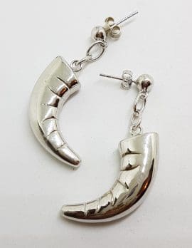 Sterling Silver Horn Shape Drop Earrings