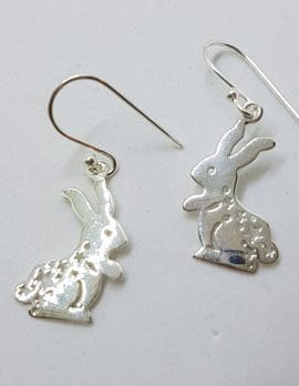 Sterling Silver Rabbit Drop Earrings