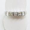 18ct White Gold Princess Cut / Square and Baguette Diamond Eternity / Wedding Band Ring