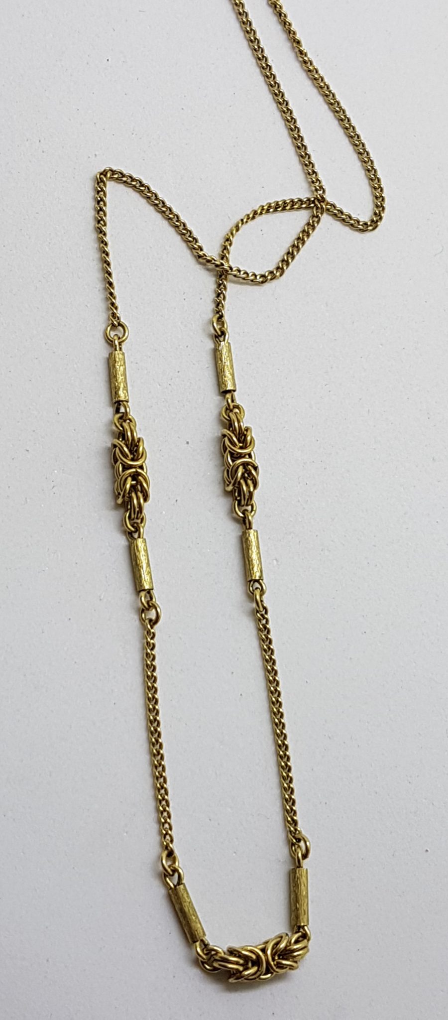 9ct Yellow Gold Necklace with Ornate Twist Link - Antique / Vintage