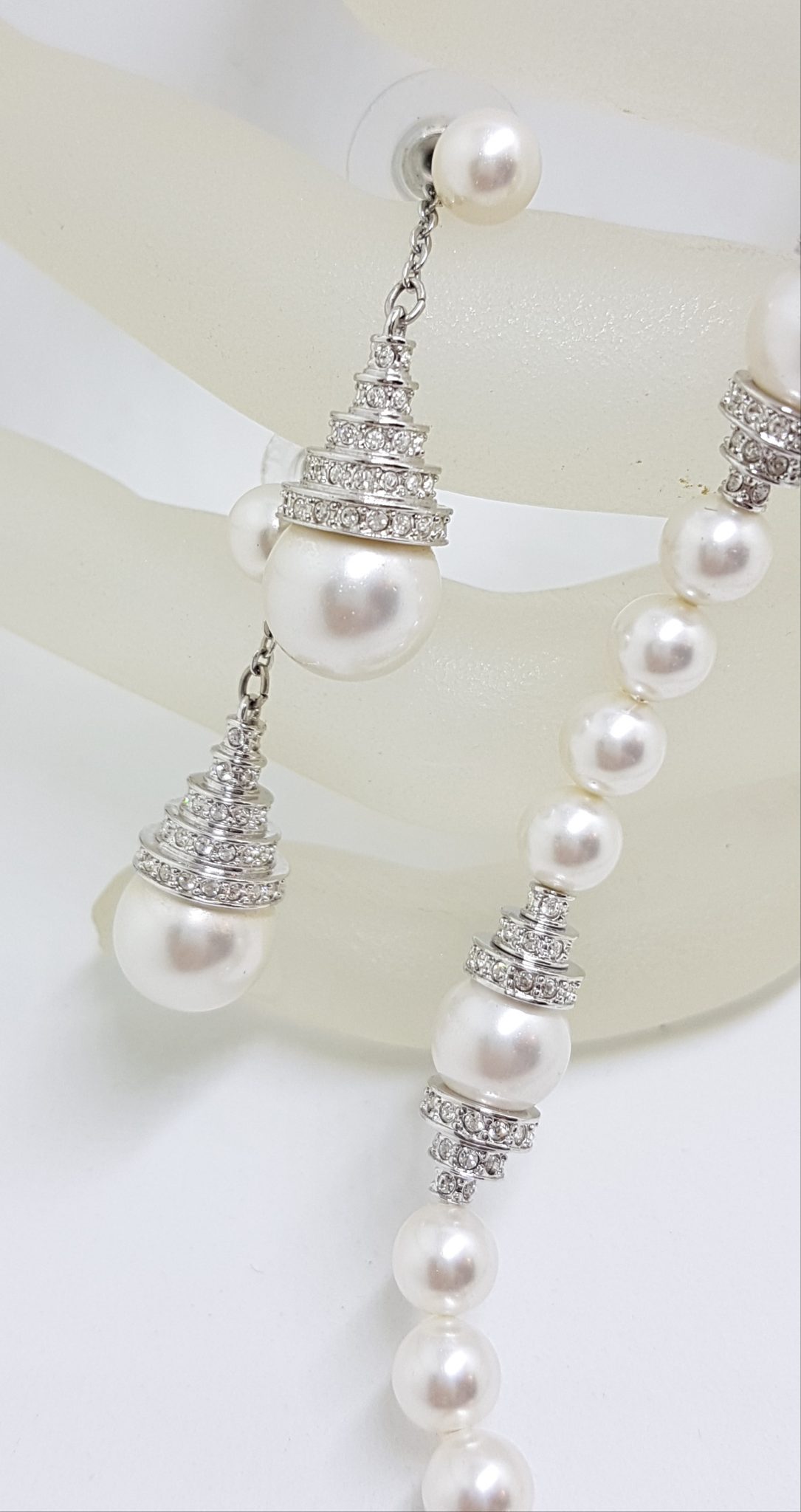20200825_204557 Silver Plated Swarovski Crystal with Faux Pearl Necklace and Earring Set