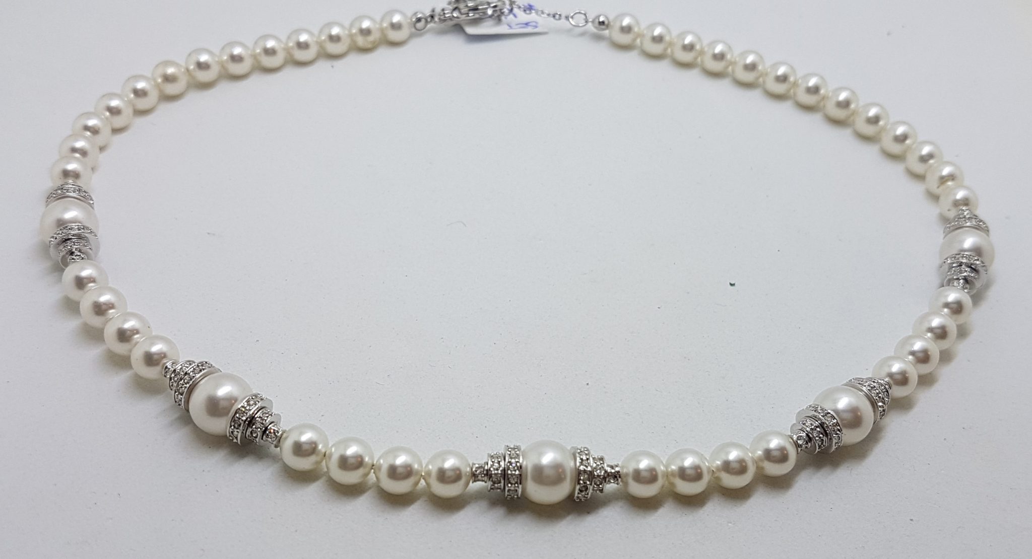 20200825_204633 Silver Plated Swarovski Crystal with Faux Pearl Necklace and Earring Set