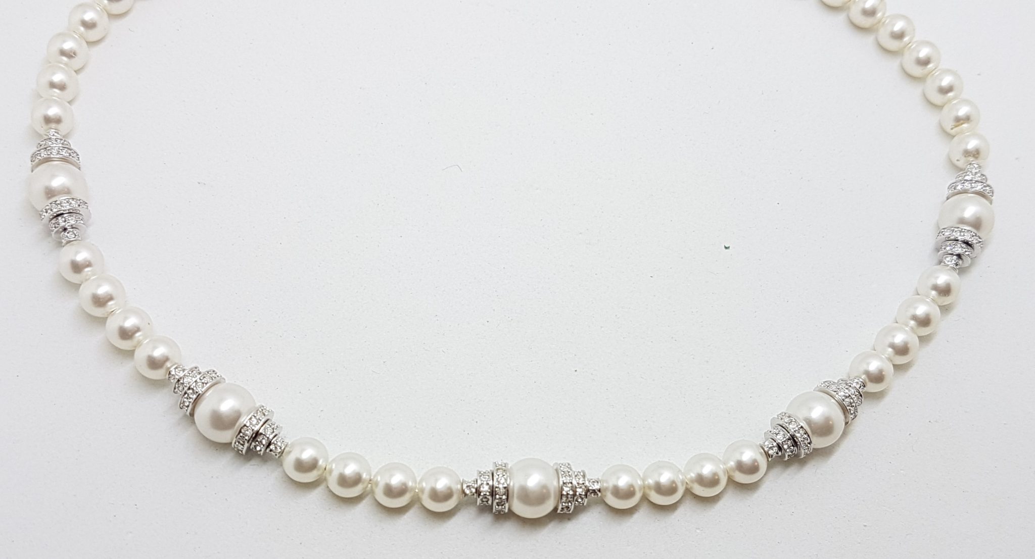 20200825_204651 Silver Plated Swarovski Crystal with Faux Pearl Necklace and Earring Set