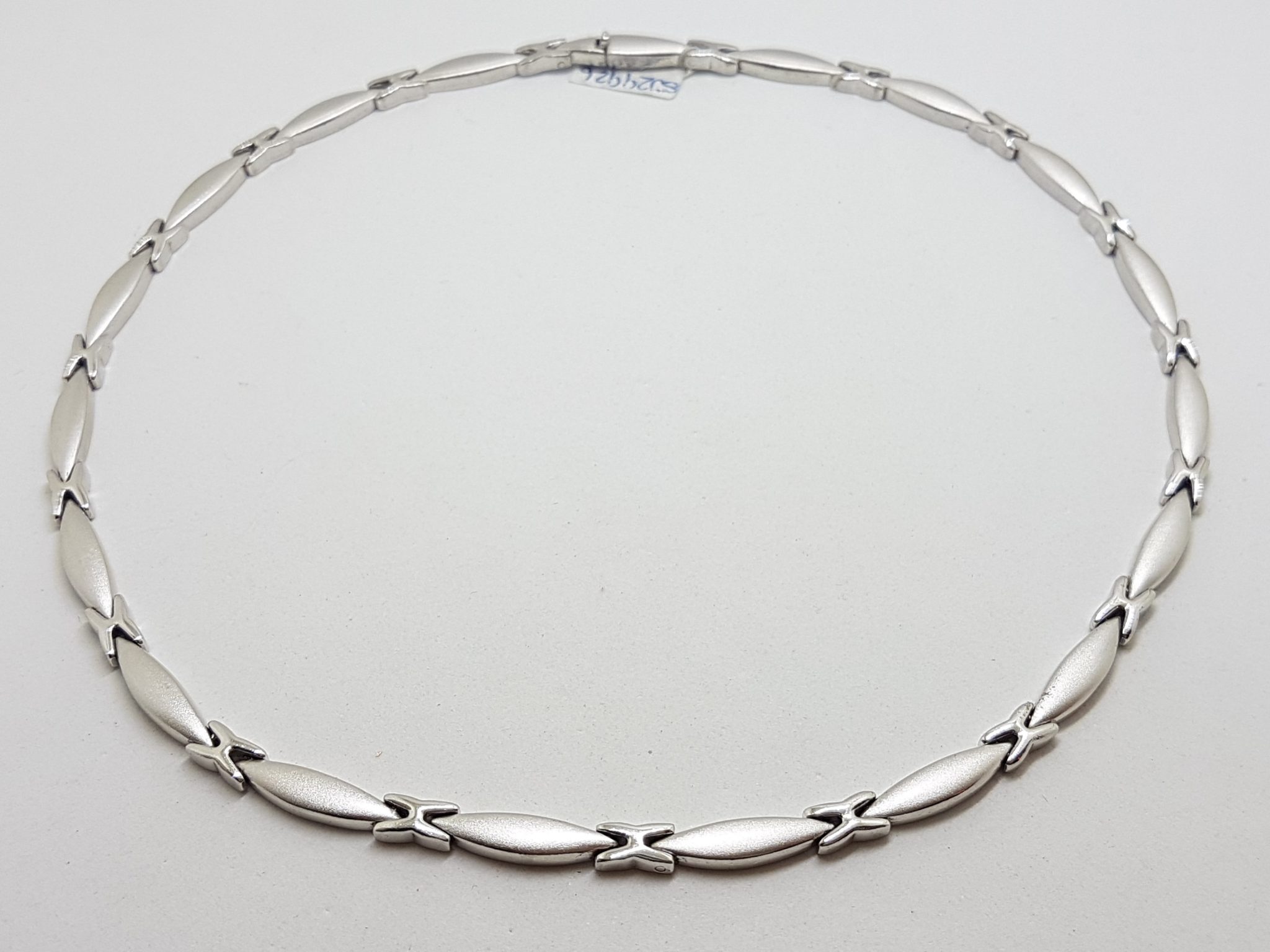 Sterling Silver Matt and Plain Finish Collier Chain / Necklace