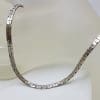 Sterling Silver Flat Link Collier Chain / Necklace