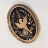 Gold Lined Oval Mourning Locket with Bird Motif Brooch