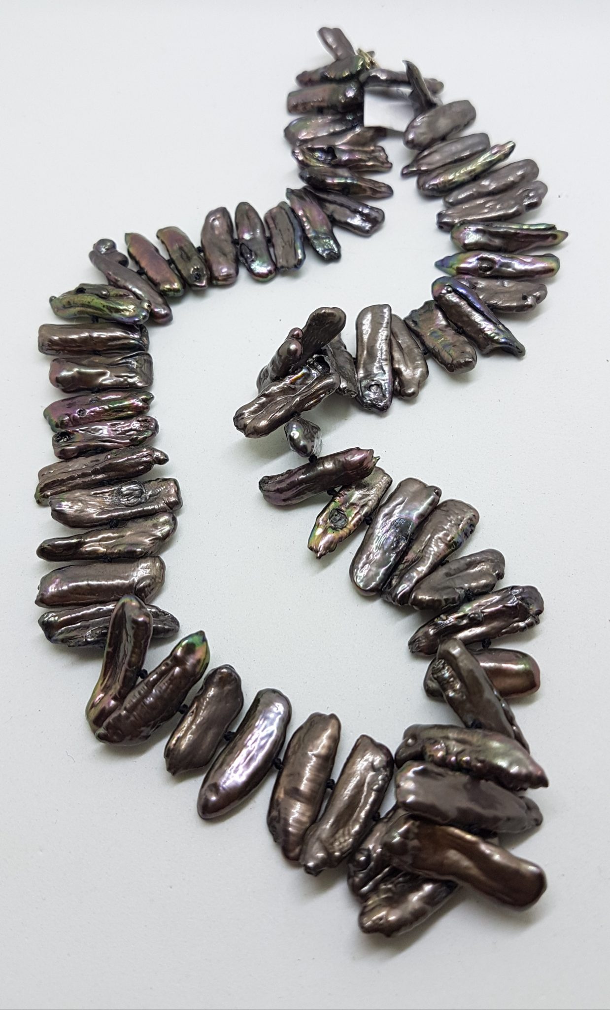 20200802_111211 Sterling Silver Black Baroque Pearl Necklace / Chain