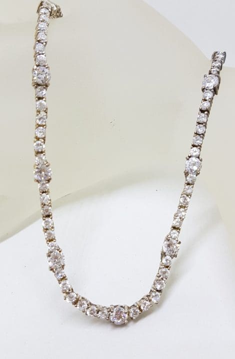 Sterling Silver Cubic Zirconia Collier Necklace / Chain