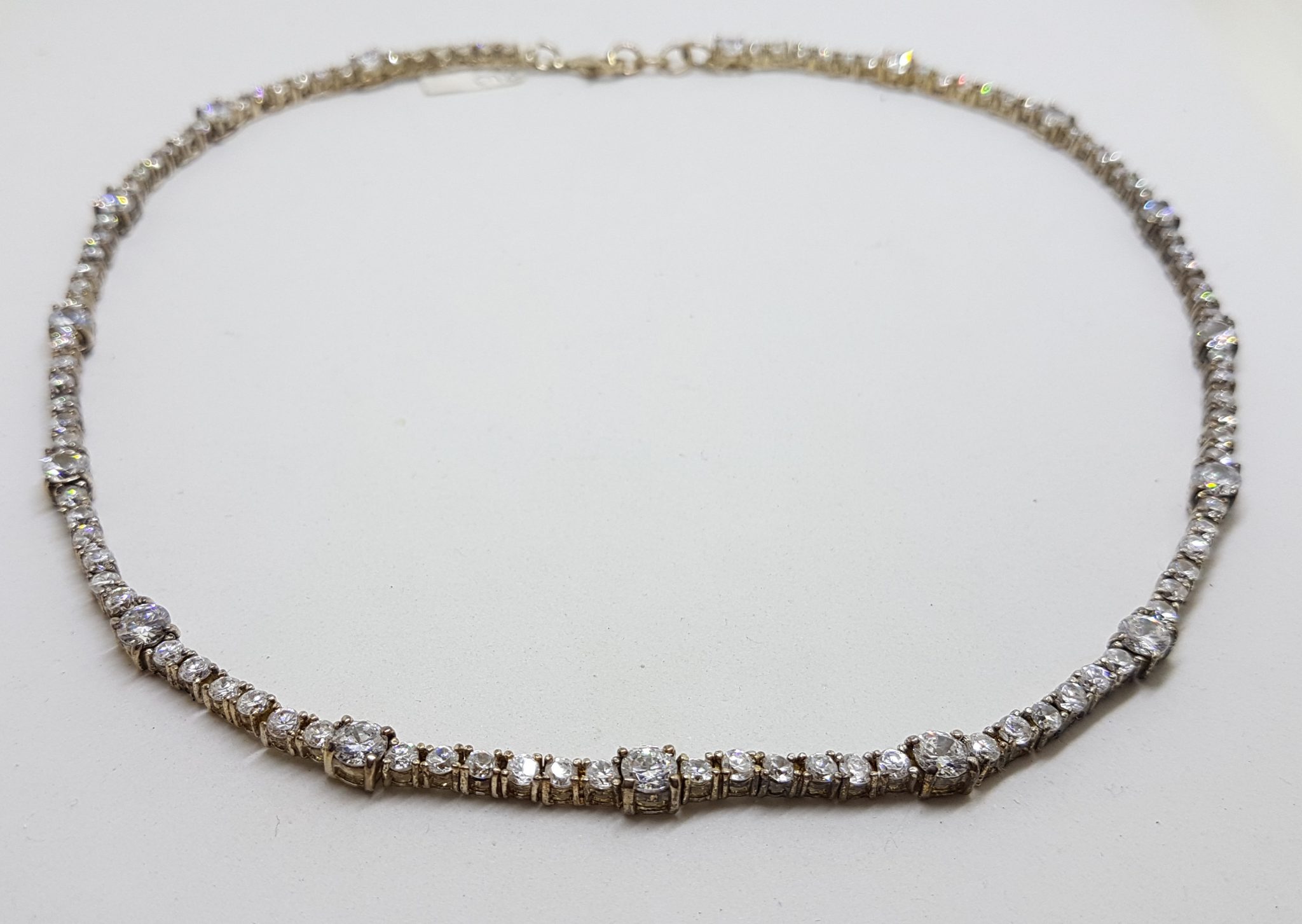 20200802_111326 Sterling Silver Cubic Zirconia Collier Necklace / Chain