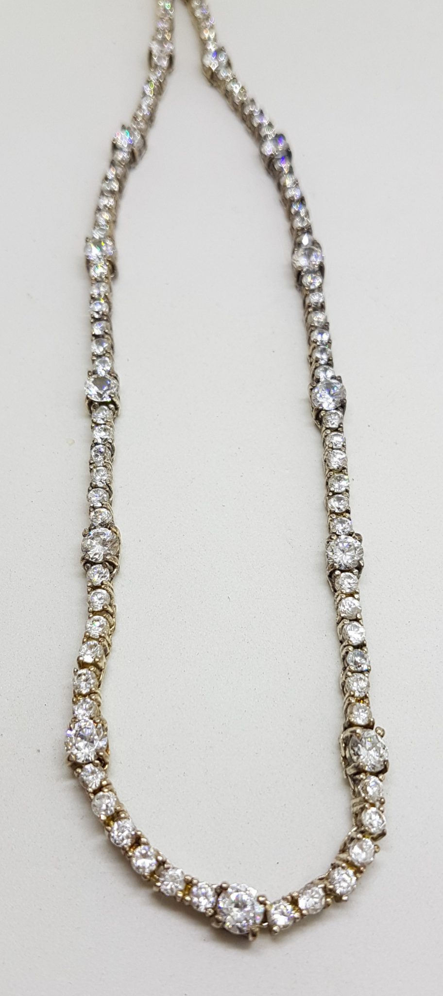 20200802_111343 Sterling Silver Cubic Zirconia Collier Necklace / Chain
