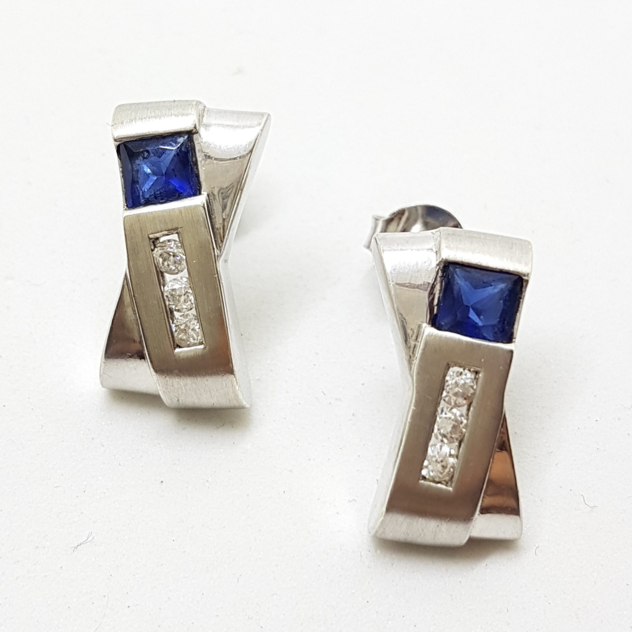 Sterling Silver Blue and Clear Cubic Zirconia Pendant on Chain with Ring and Earrings Set