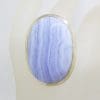 Sterling Silver Large Oval Blue Lace Agate Ring