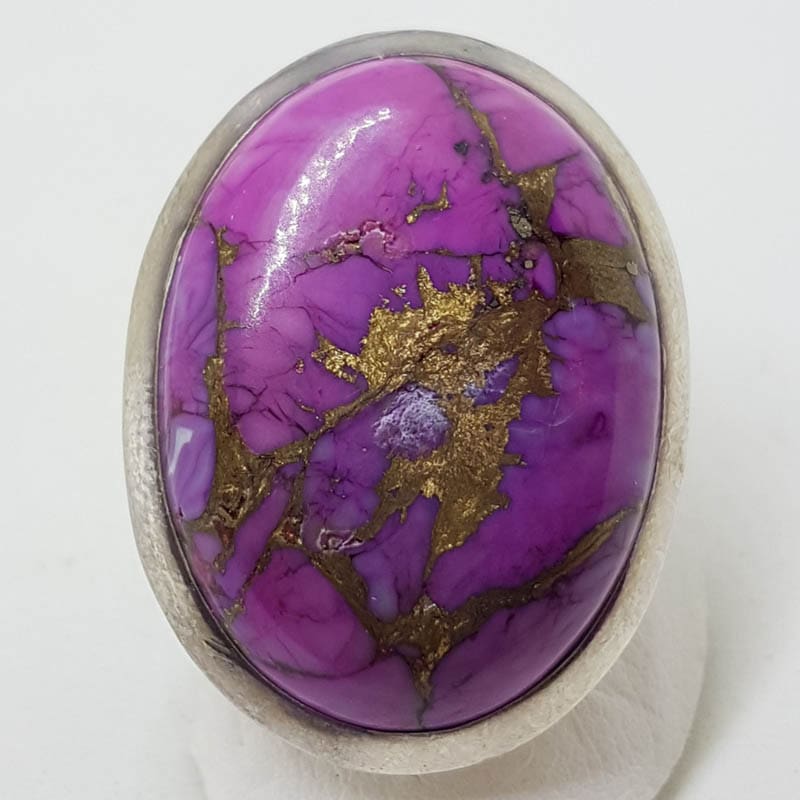 Sterling Silver Large Oval Purple Mohave Turquoise Ring