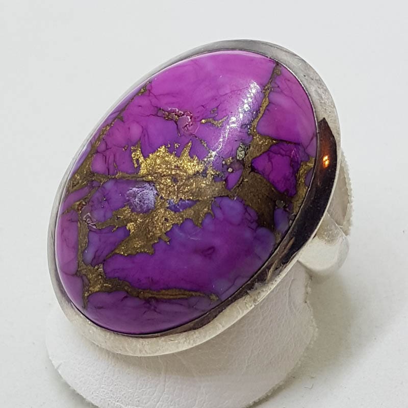 Sterling Silver Large Oval Purple Mohave Turquoise Ring
