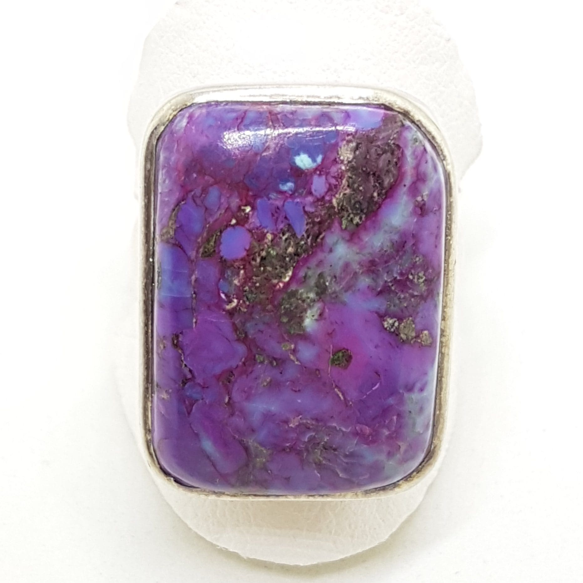 20200802_113103 Sterling Silver Large Odd Shape Purple Mohave Turquoise Ring