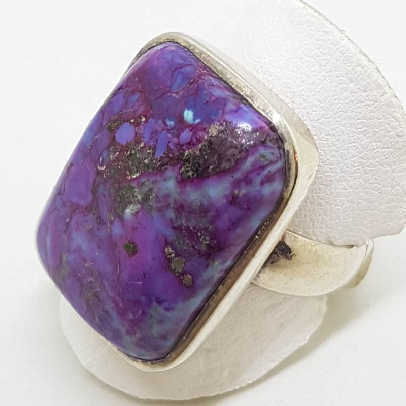 20200802_113118 Sterling Silver Large Odd Shape Purple Mohave Turquoise Ring