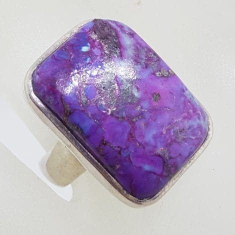 Sterling Silver Large Odd Shape Purple Mohave Turquoise Ring
