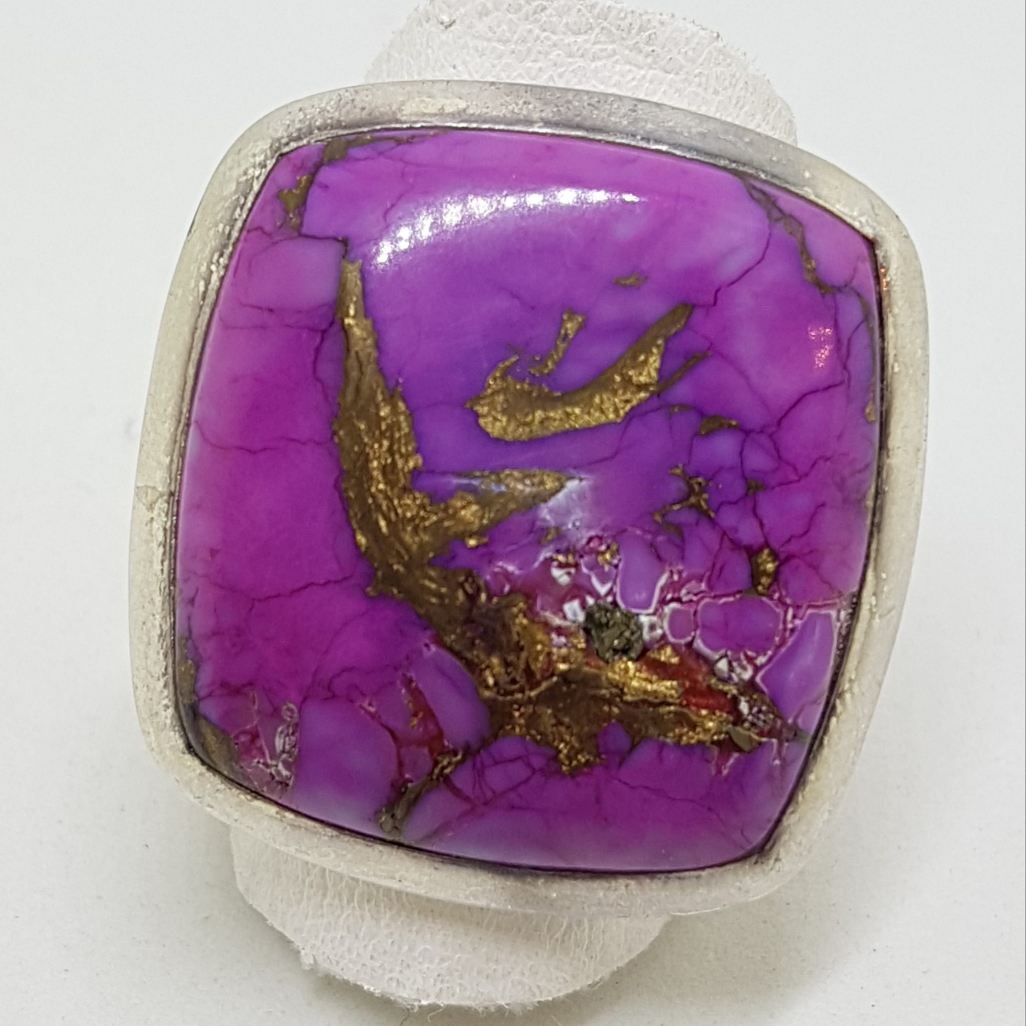 Sterling Silver Large Square Purple Mohave Turquoise Ring