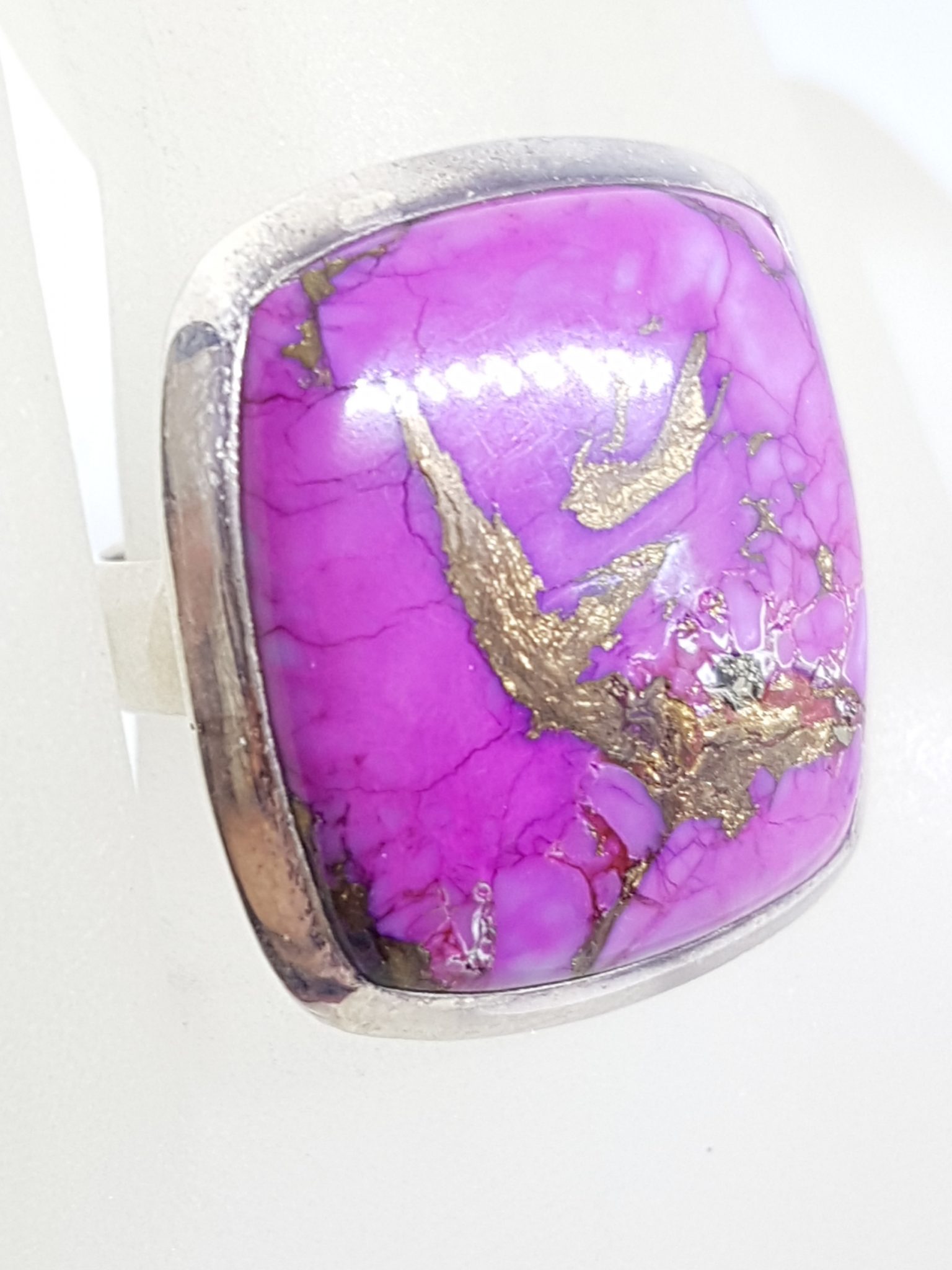 20200802_113331 Sterling Silver Large Square Purple Mohave Turquoise Ring