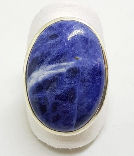 Sterling Silver Large Oval Blue Sodalite Ring
