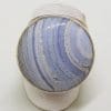 Sterling Silver Large Round Blue Lace Agate Ring