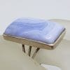 Sterling Silver Large Rectangular Blue Lace Agate Ring