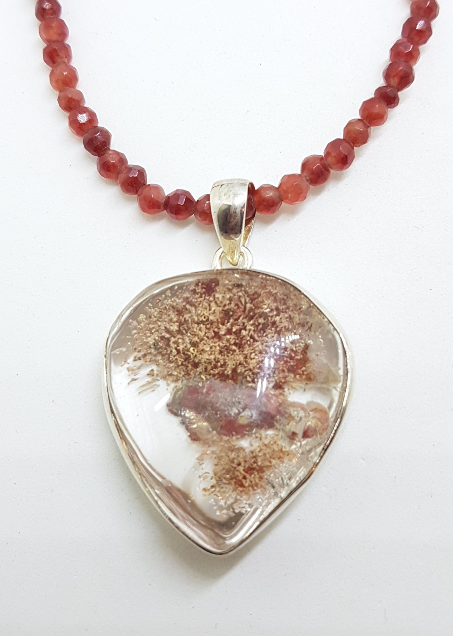 20200827_210402 Sterling Silver Large Teardrop Pear Shape Pendant on Bead Chain