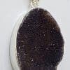 Sterling Silver Large Brown Pendant on Silver Chain