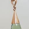 9ct Rose Gold Green Amethyst / Prasiolite Cone Pendant on Gold Chain
