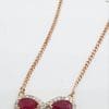 9ct Rose Gold Diamond & Ruby Infinity Necklace
