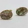 Vintage Costume Gold Plated Cufflinks - Oval - Paua Shell