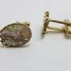 Vintage Costume Gold Plated Cufflinks - Oval - Paua Shell