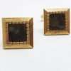 Vintage Costume Gold Plated Cufflinks - Square - Paua Shell