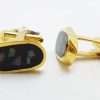 Vintage Costume Gold Plated Cufflinks - Oval - Opal Chips