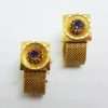 Vintage Costume Gold Plated Cufflinks – Large Square – Mystic
