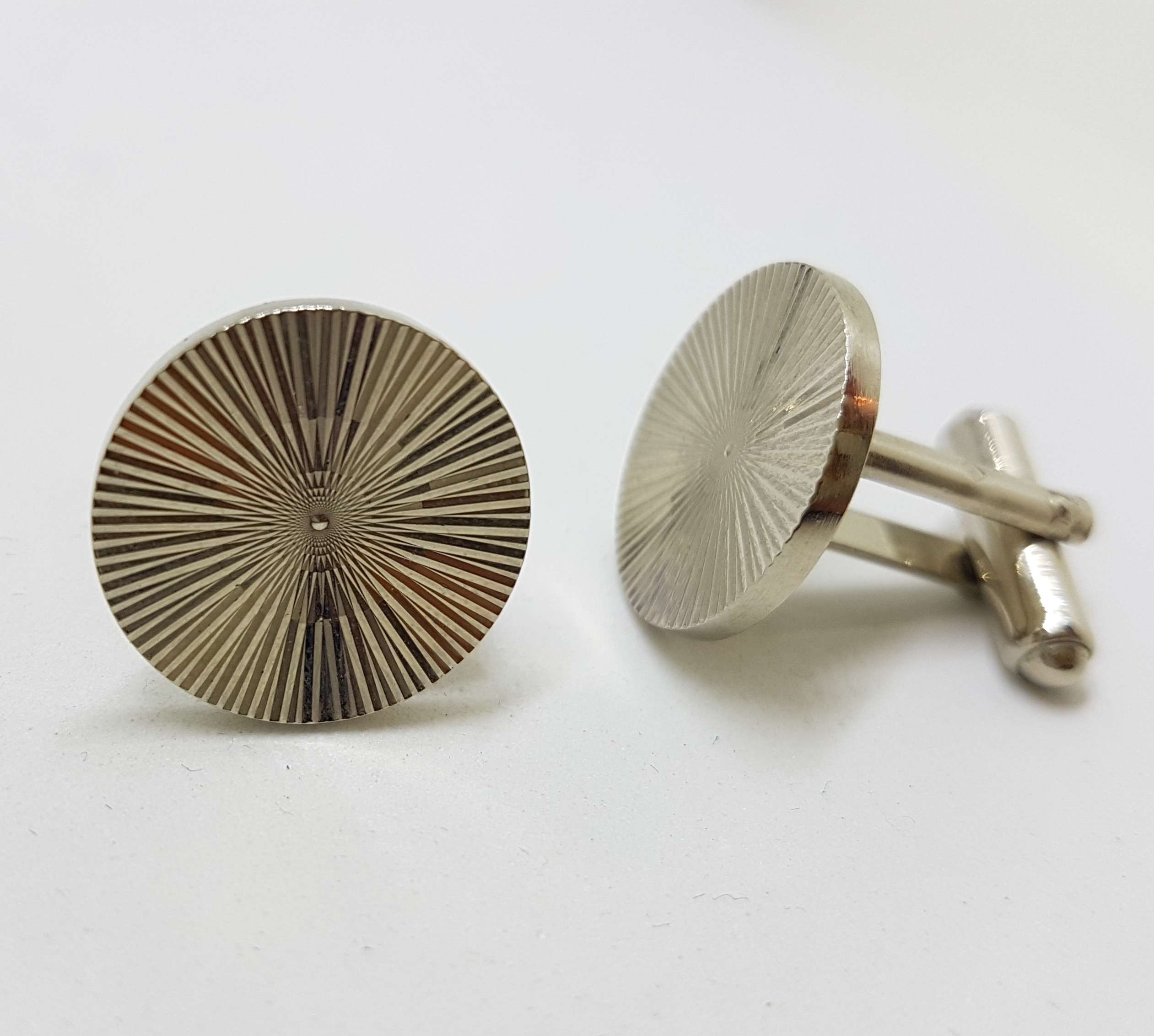20200901_203138 Vintage Costume Silver Plated Cufflinks – Round - Patterned