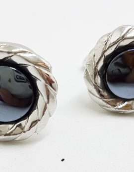 Vintage Costume Silver Plated Cufflinks – Round - Iron Ore
