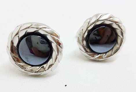 Vintage Costume Silver Plated Cufflinks – Round - Iron Ore