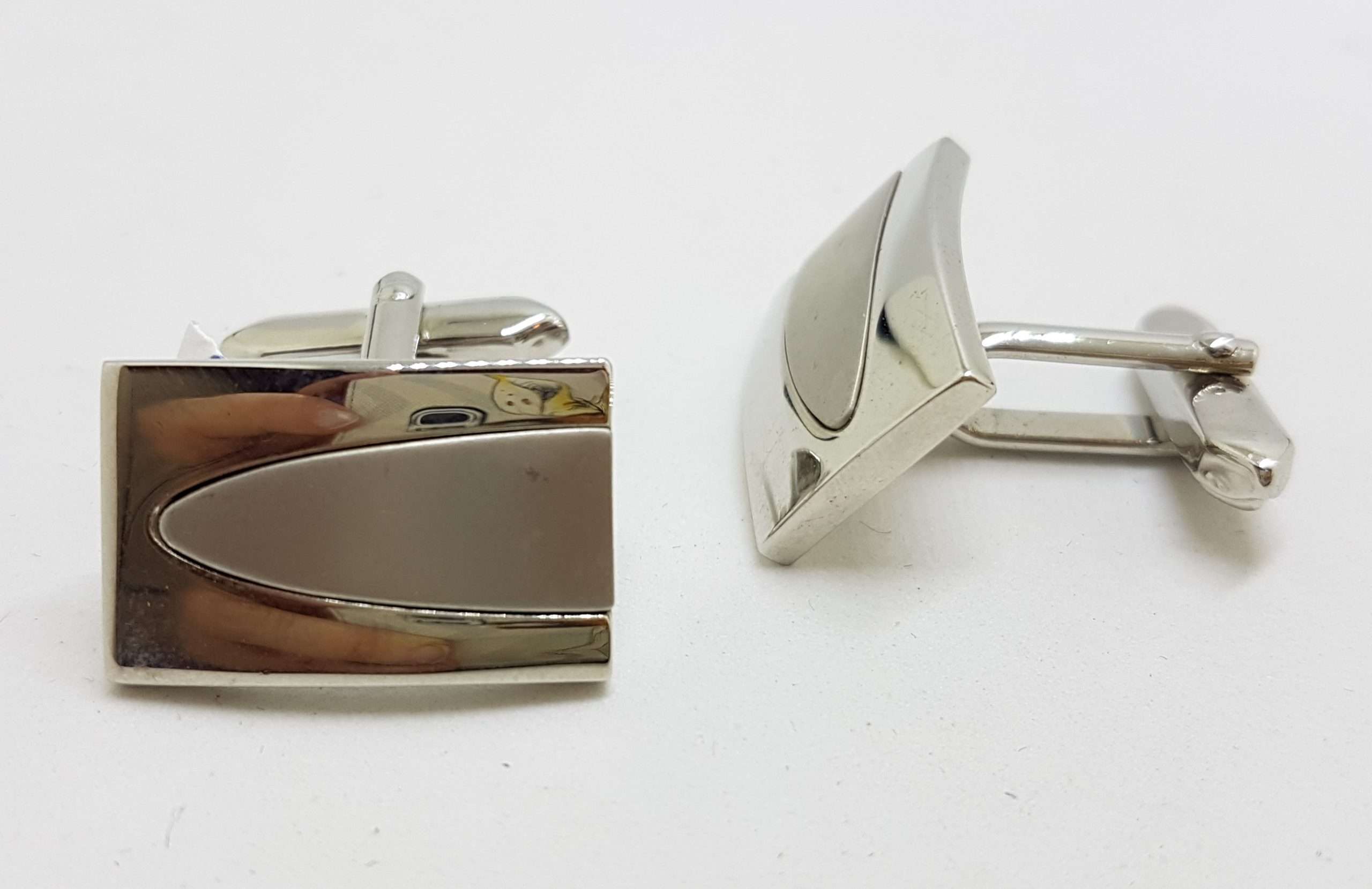 20200901_203651 Vintage Costume Silver Plated Cufflinks - Rectangular