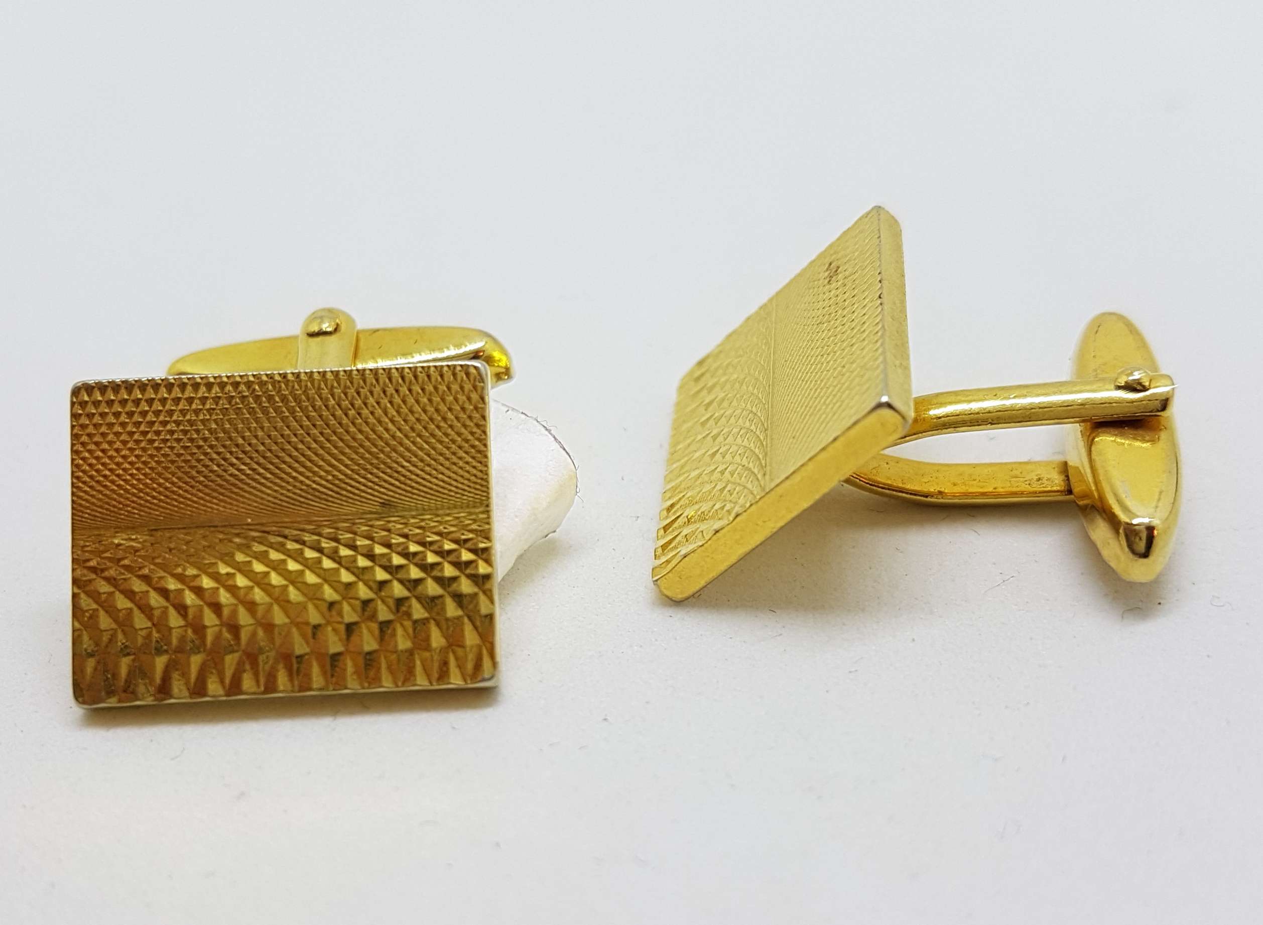 20200901_205653 Vintage Costume Gold Plated Cufflinks – Rectangular - Patterned